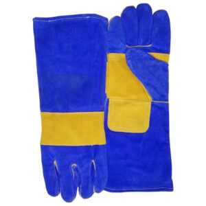 TAURUS BLUE-YELLOW LEATHER GLOVES